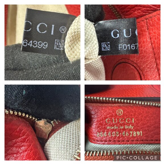 100% Authenitc Gucci Swing Red Leather Tote - Picture 12 of 15